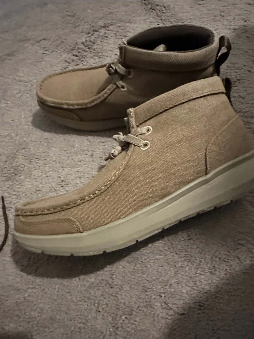 Canvas Chukka Boots in Khaki - Unbranded
